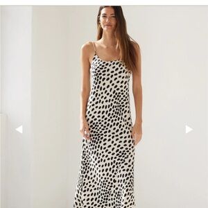 AYR Ten Outta Ten Black and White Slip Dress 100% silk